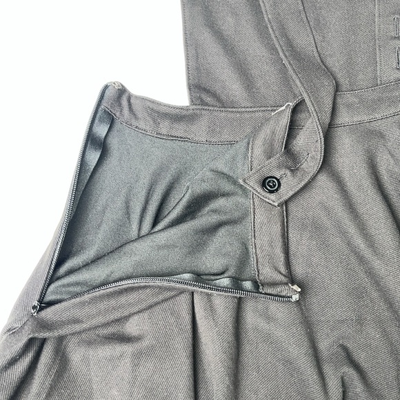 Cooperative Black Overall Pocket Adjustable Straps Stretch Flowy Circle Skirt 8 - Picture 7 of 11